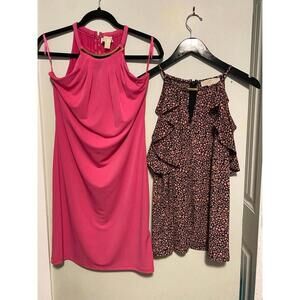 Michael Kors clothing Lot - Pink dress & Floral Cold Shoulder top